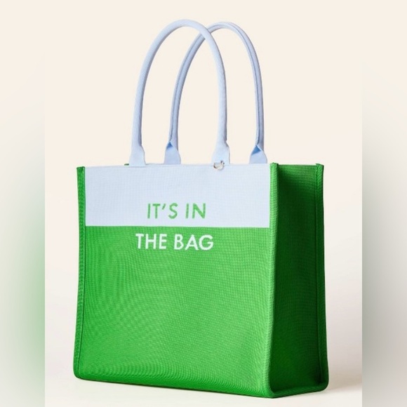 NWT • Kate Spade x Target Green/Blue Colorblock Knit Tote Bag - Picture 3 of 4